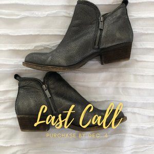 Lucky Brand Zipper Booties - Pewter